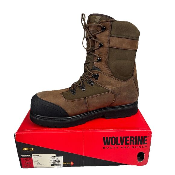 Wolverine Men's Big Sky 8" Gore-Tex Thinsulate Brown Hunting Boots W05539 Sz 13 - Picture 2 of 12